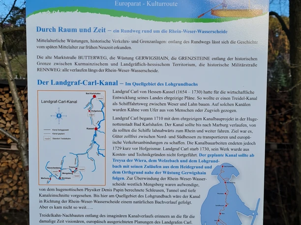 Infotafel zum Landgraf-Carl-Kanal