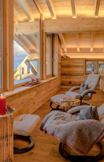 Galerie mit Blick auf die Berge