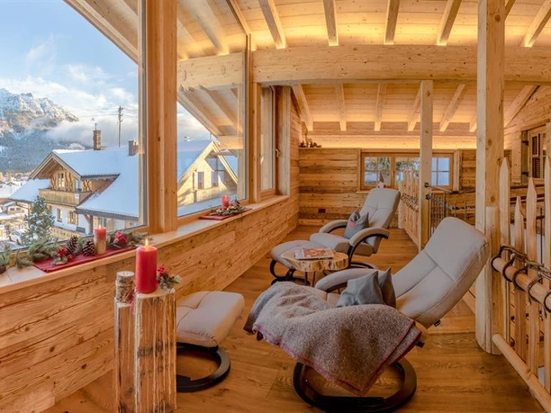 Galerie mit Blick auf die Berge