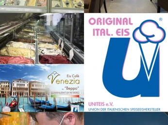 Eis-Café mit vielfältigem Eissortiment, freundlichem Personal, und gemütlicher Innen- und Außensitzbereich.