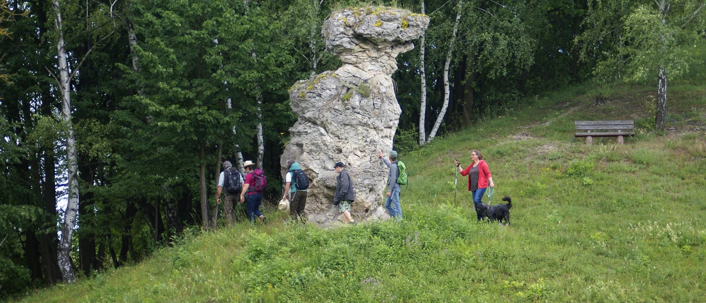 Wandergruppe vor dem Abteroeder Baer vorbei