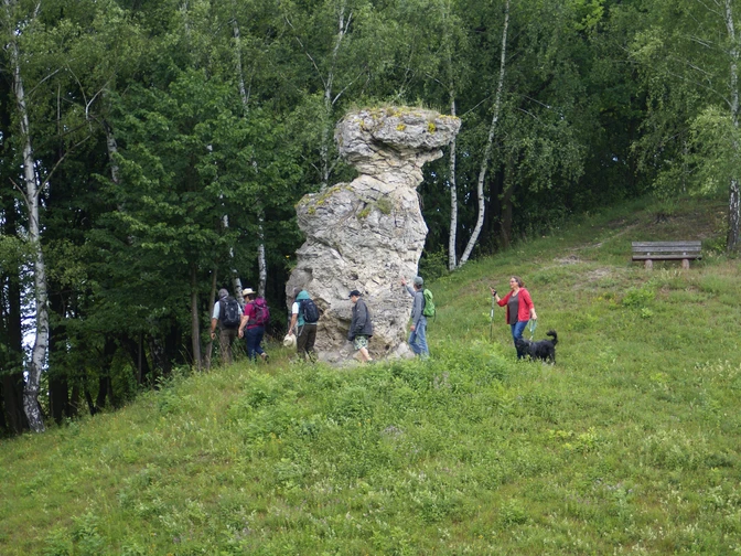 Wandergruppe vor dem Abteroeder Baer vorbei