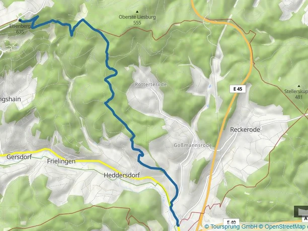 Karte Lulluspfad Eisenberg Kirchheim