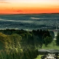 Kassel Bergpark Wilhelmshoehe Sonnenuntergang