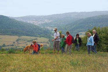Wanderfamilie am Dornbergpass, Premiumweg P8