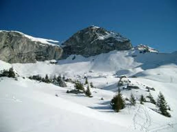 Das winterliche Alpgebiet im Schächental.