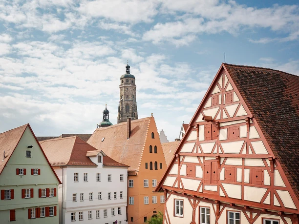 Altstadt Nördlingen mit Sicht auf Daniel