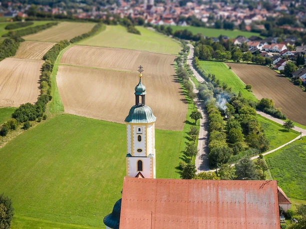 Luftbild Wallfahrtsbasilika Maria Brünnlein