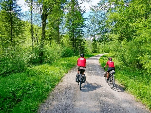 Gravelbiken mit Zugspitzblick entlang der Ammer durch grüne Wälder