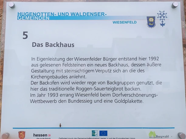 Informationstafel Backhaus Burgwald-Wiesenfeld
