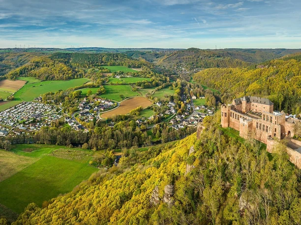 Blick auf Nideggen mit Burg