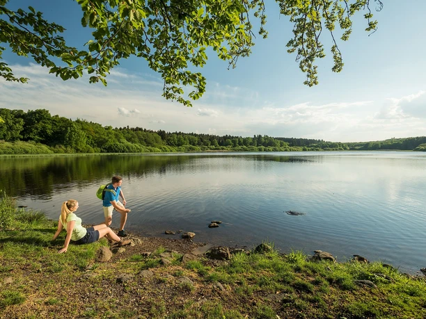 Wanderer am Dreifelder Weiher