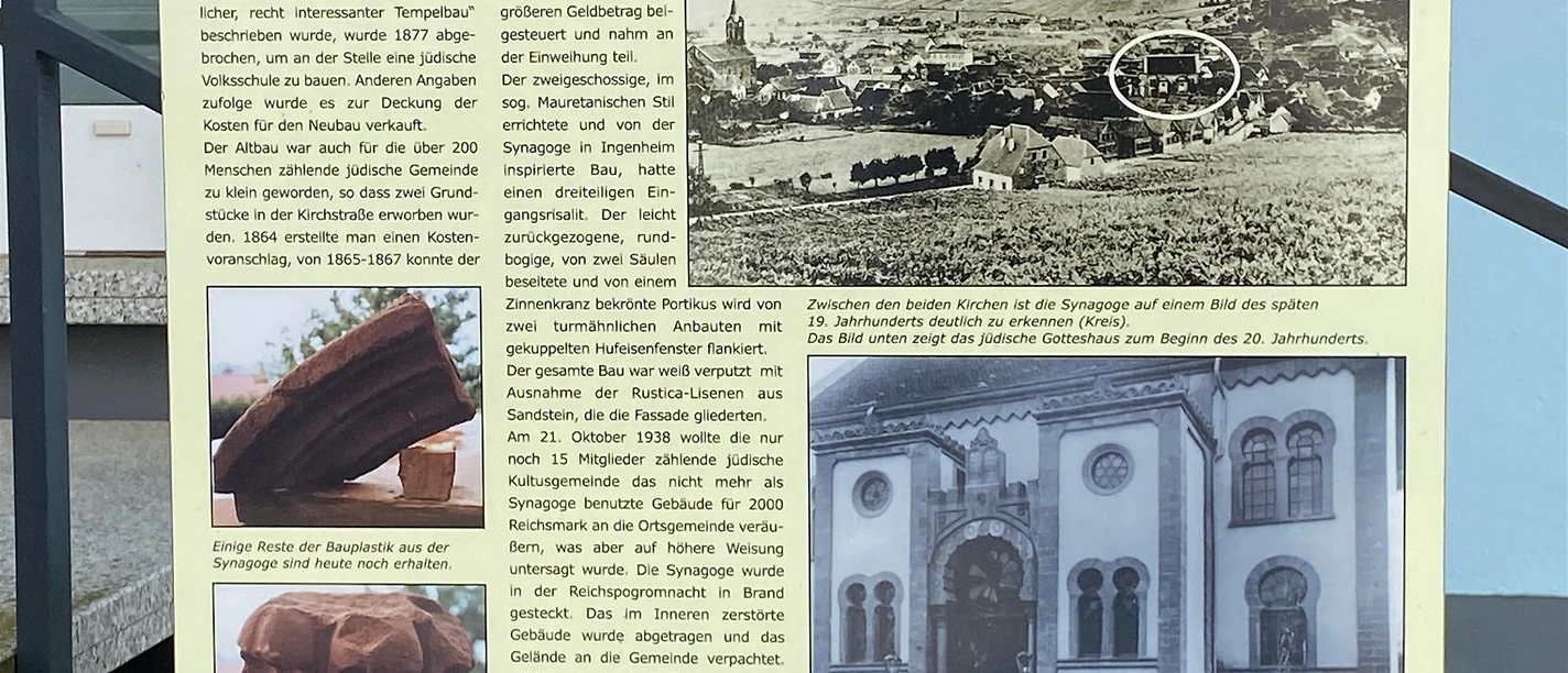 Informationstafel Die Synagoge