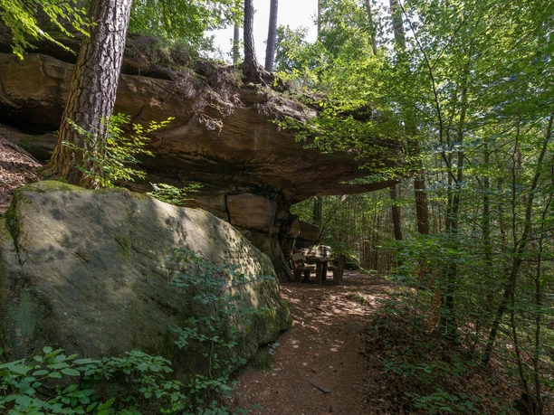 Felsen Am Rappenteich mit Sitzgruppe