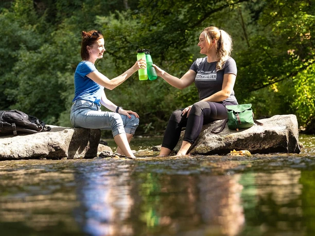 Sitzen auf dem Steisel
