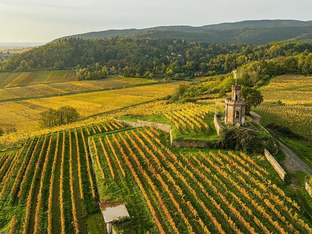 Der Flaggenturm auf den Terrassen des Fuchsmantels