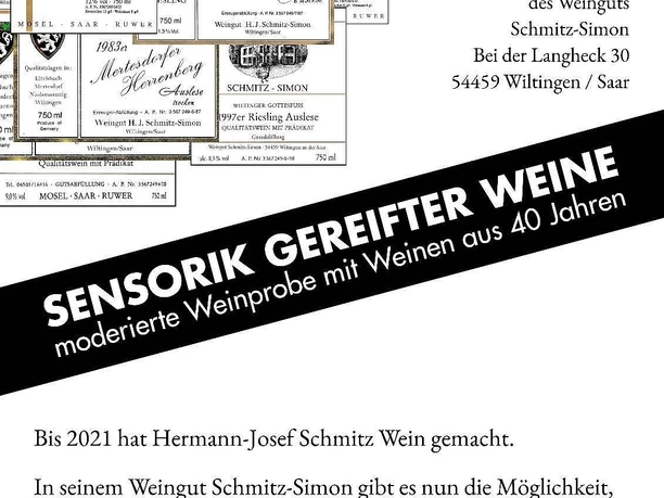 Sensorik gereifter Weine im Weingut Schmitz-Simon