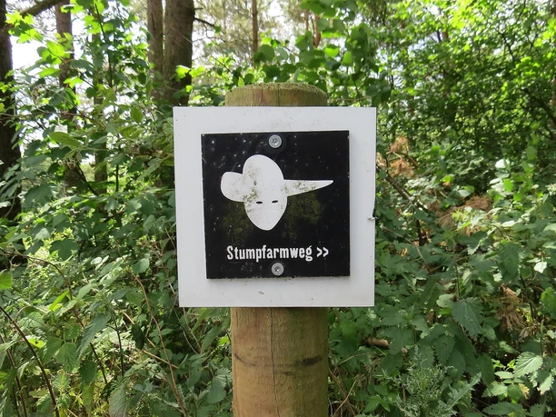 Logo des Stumpfarmweges in Boos