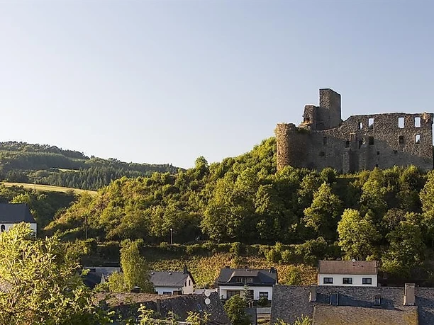 Blick auf die Virneburg und Kapelle