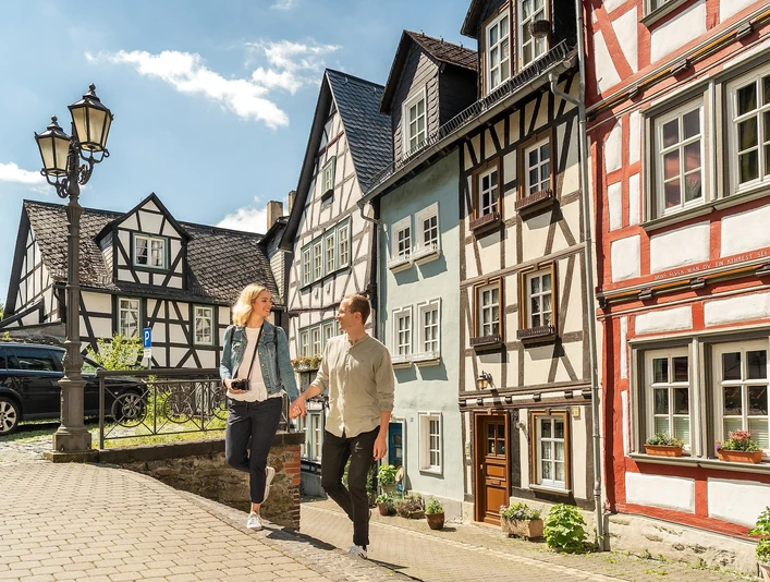 Engelsgasse mit Fachwerkhäusern