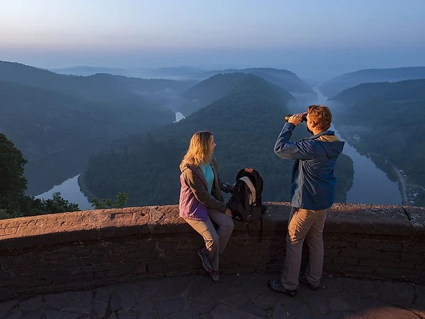 Aussicht auf die Saarschleife von der Cloef