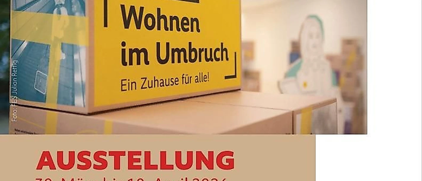 Plakat der Ausstellung "Wohnen im Umbruch"