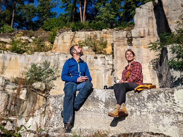 Wanderer auf dem Kriemhildenstuhl