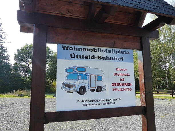 Schild am Stellplatz