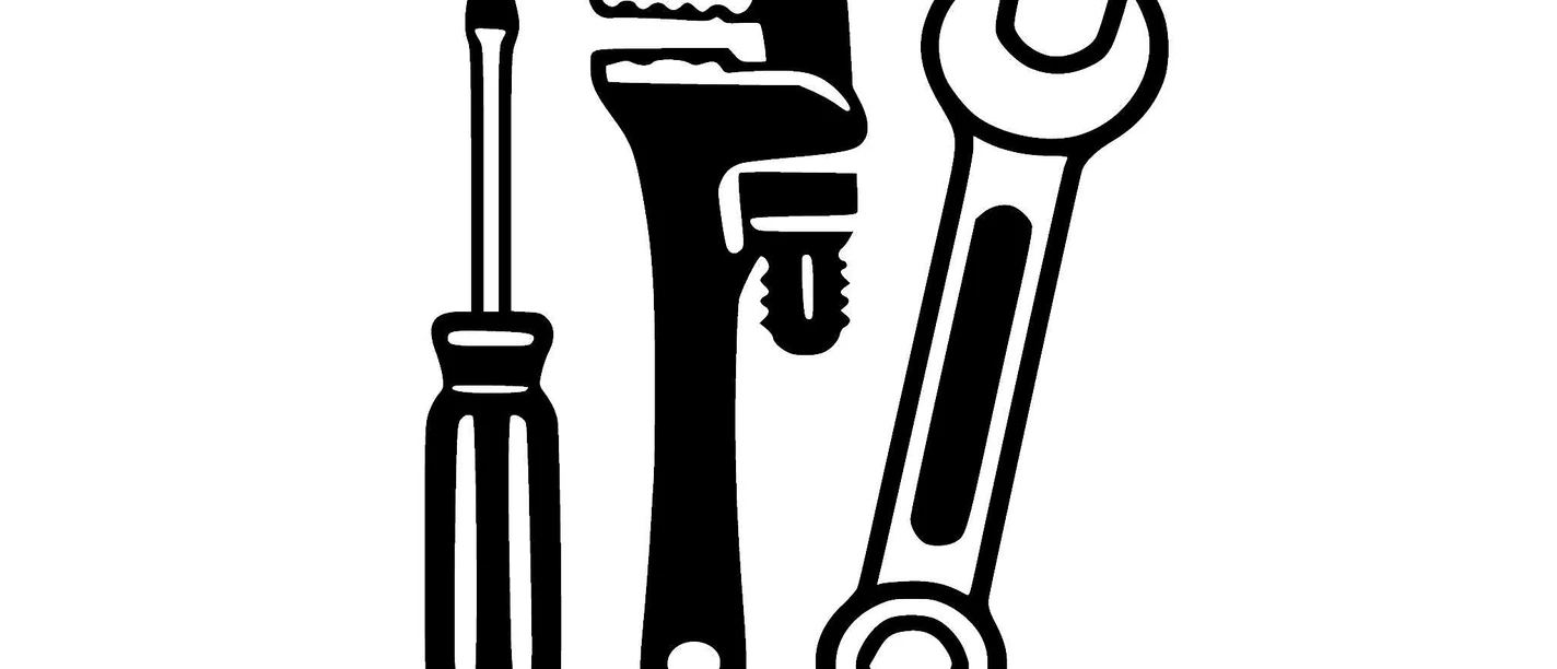 Symbol Schraubenzieher Rohrzange Maulschlüssel