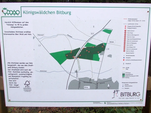 Routenverlauf Starttafel Königswäldchen