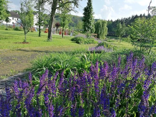 Blüteninsel im Inklusionsgarten