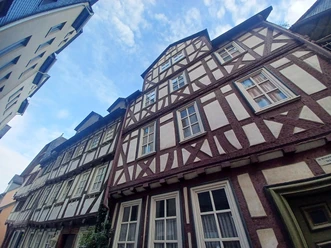 Blick auf die Fachwerkhäuser am Brodschirm
