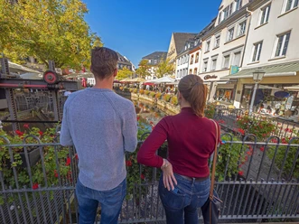 Blick auf den Wasserfall Saarburg