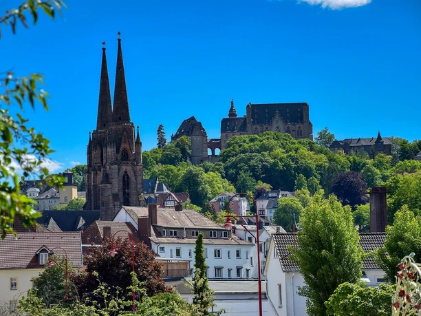Blick auf das Schloss Marburg