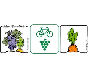 Logos Radtour Reben&Rüben-Runde, Radweg Deutsche Weinstraße, Kraut- und Rüben-Radweg