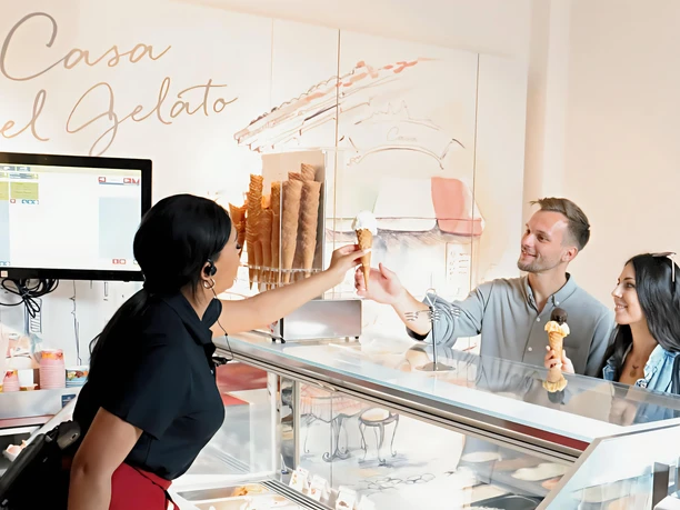 Eiscafe Casa del Gelato - Eisausgabe