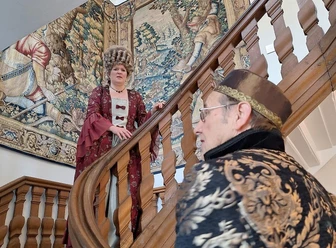 Im Treppenhaus des Palais Papius