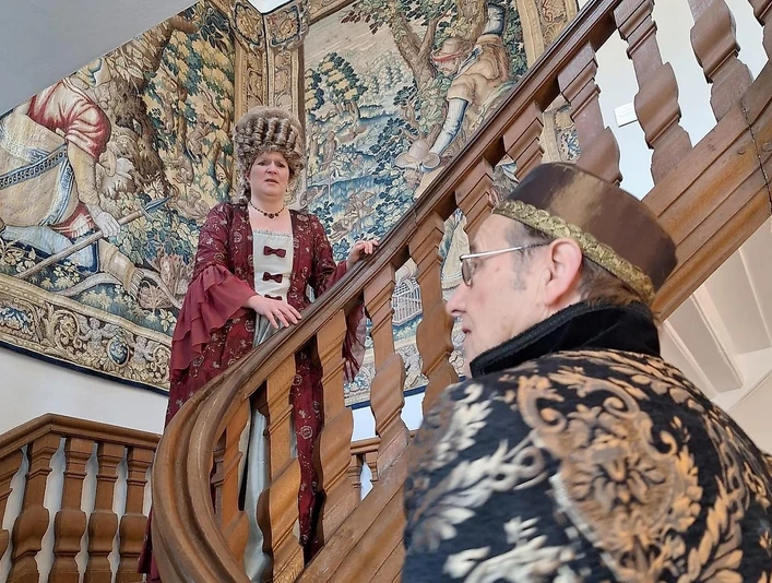 Im Treppenhaus des Palais Papius