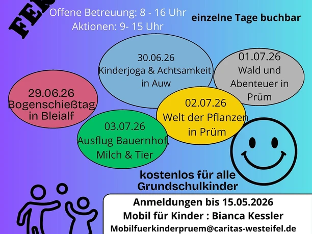 Flyer Ferienaktion 1. Ferienwoche