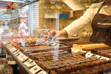 Pralinenauslage