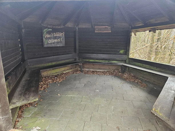 Innenansicht Schutzhütte Löwenspur balu Hachenburg