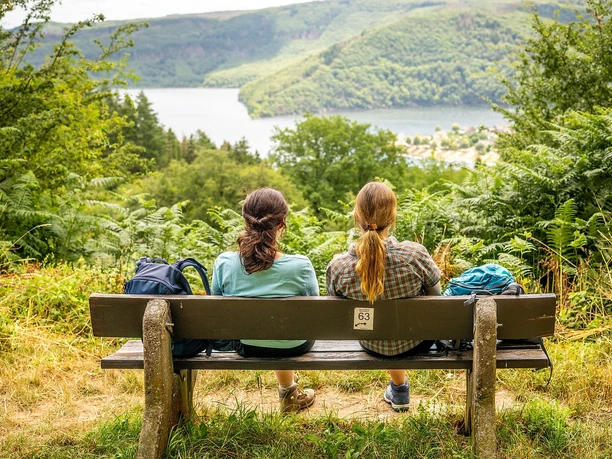 Rast mit Rursee-Panorama-Blick