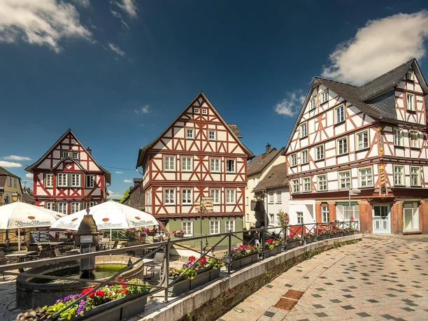 Blick auf Fachwerkensemble