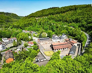 Die Sayner Hütte Drohenenaufnahme
