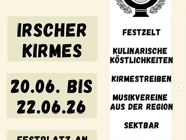 Plakat Irscher Kirmes 2026