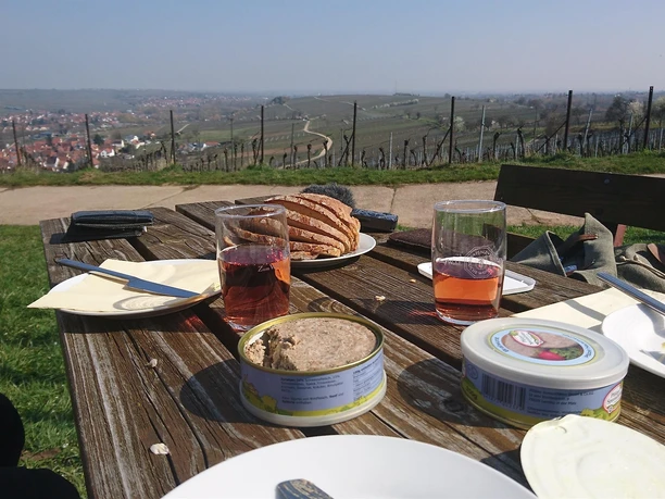 Picknick auf dem Mandelhain