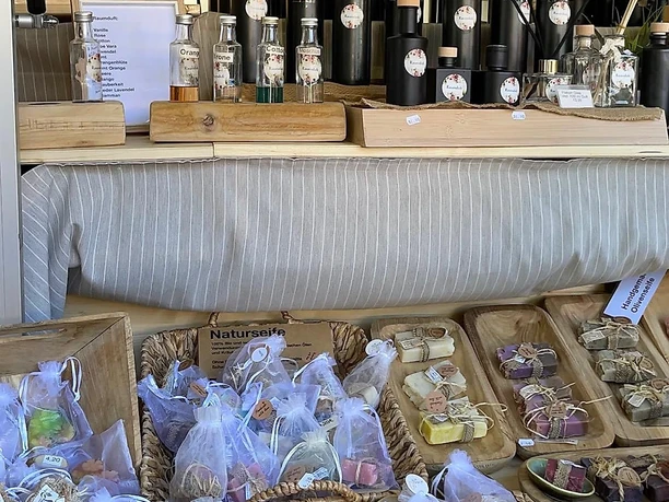 Marktstand Seifen und Öle