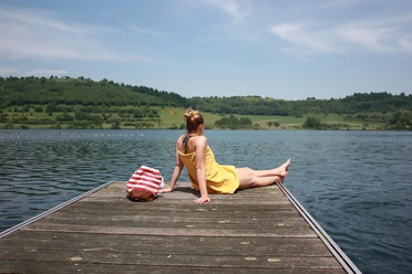 Schwimmen im Schalkenmehrener Maar