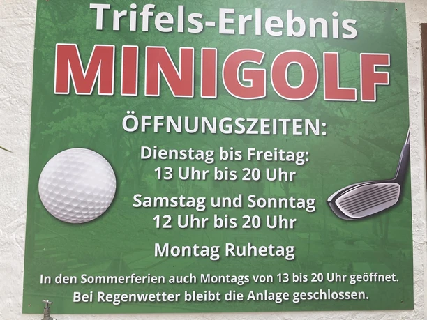 Schild Minigolf