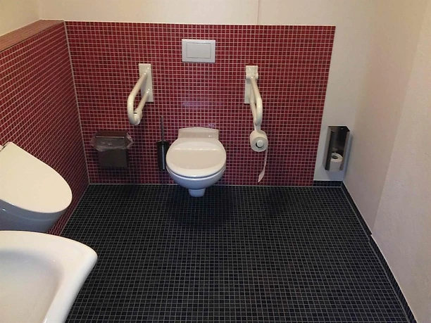 Toilette mit Haltegriffen Toilette mit Haltegriffen